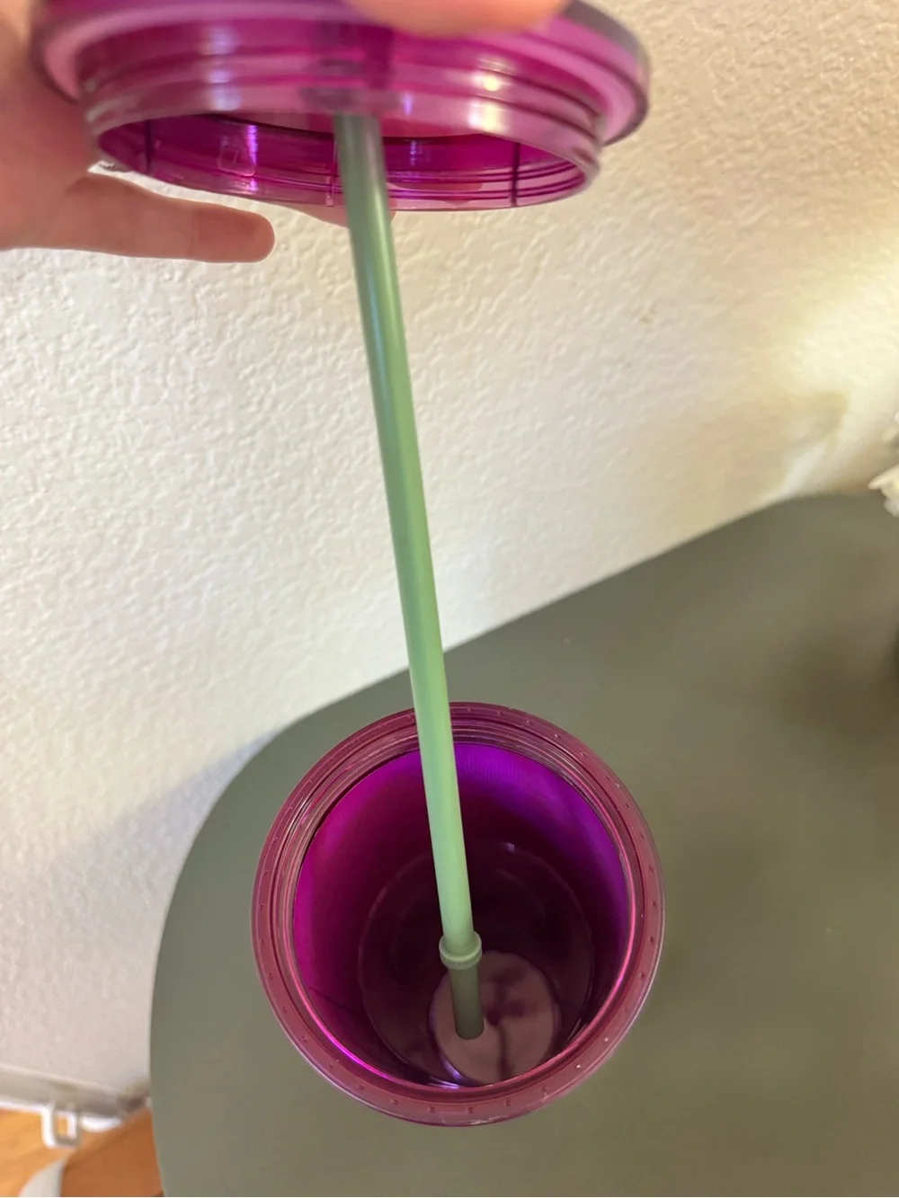 Starbucks Iridescent Pink & Green Foil Tumbler with Straw - 24oz